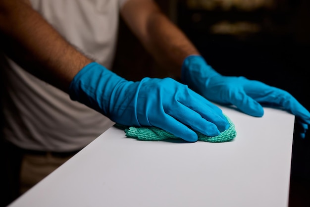 Professional cleaning service in modern facility